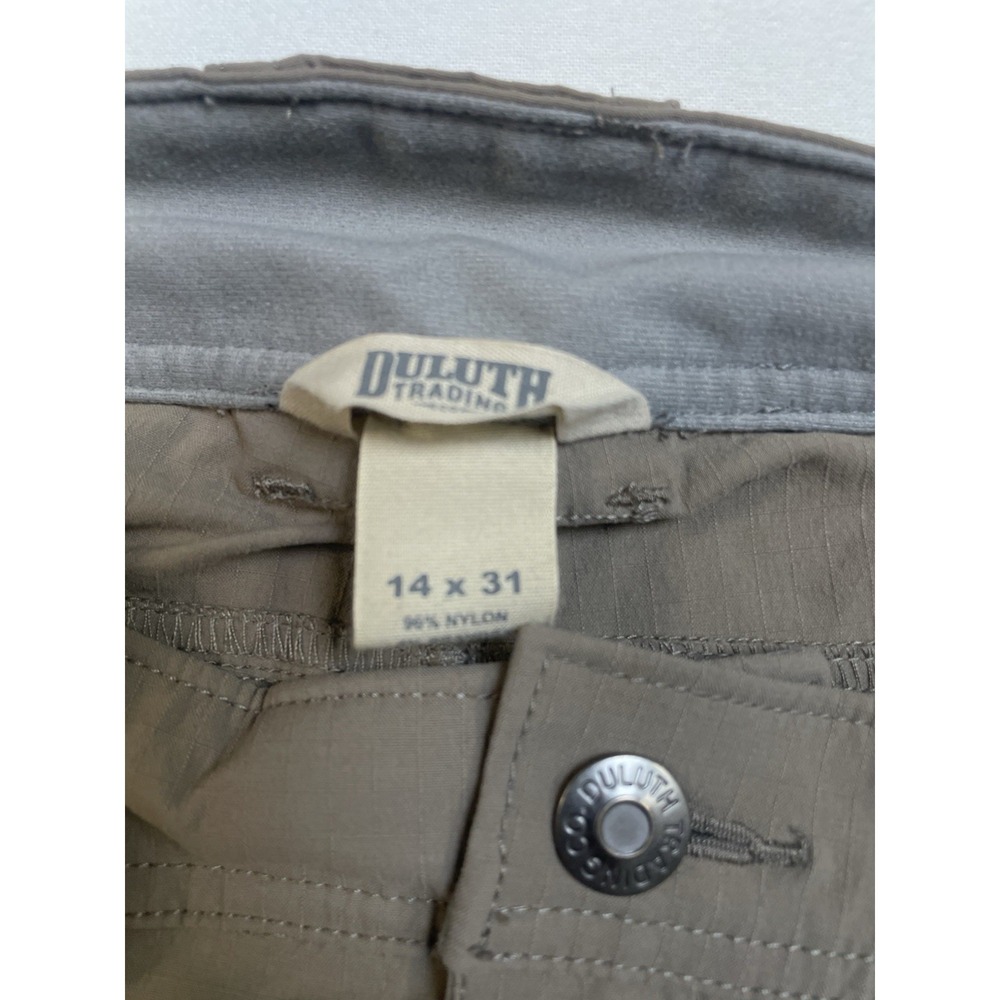 Duluth Trading Carpenter Pants 14x31" Curvesetter Elastic Waistband Cargo Khaki - Picture 5 of 16
